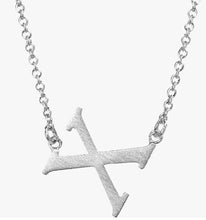 Sideways Initial Necklace Silver