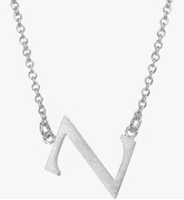 Sideways Initial Necklace Silver