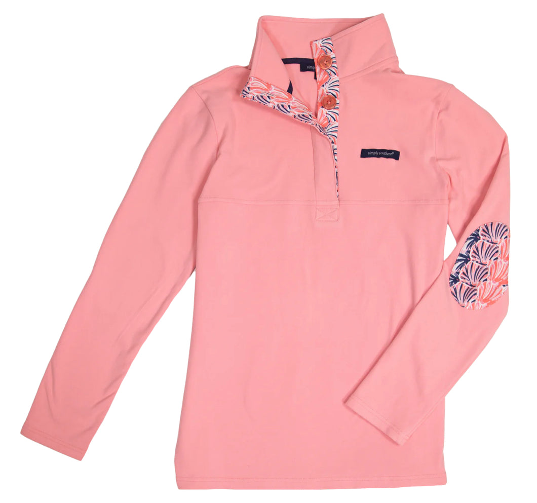 Simply Southern Button Down Pullover Scallop