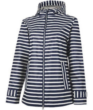 Charles River Women's New Englander Navy Striped Rain Jacket