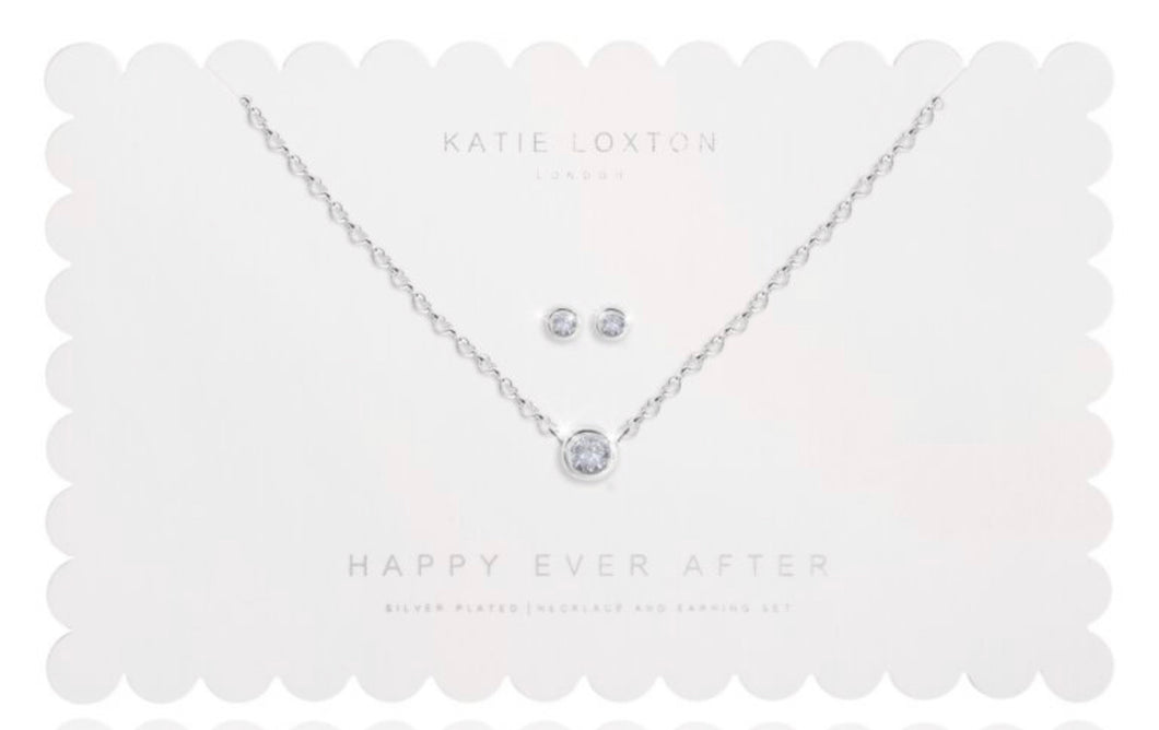 Katie Loxton Happily Ever After Crystal Earring and Necklace Set