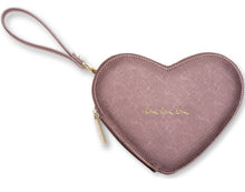 Katie Loxton Love Heart Shaped Pouch ~ Rose Pewter