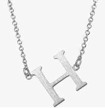 Sideways Initial Necklace Silver
