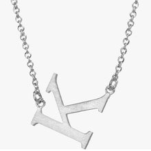 Sideways Initial Necklace Silver