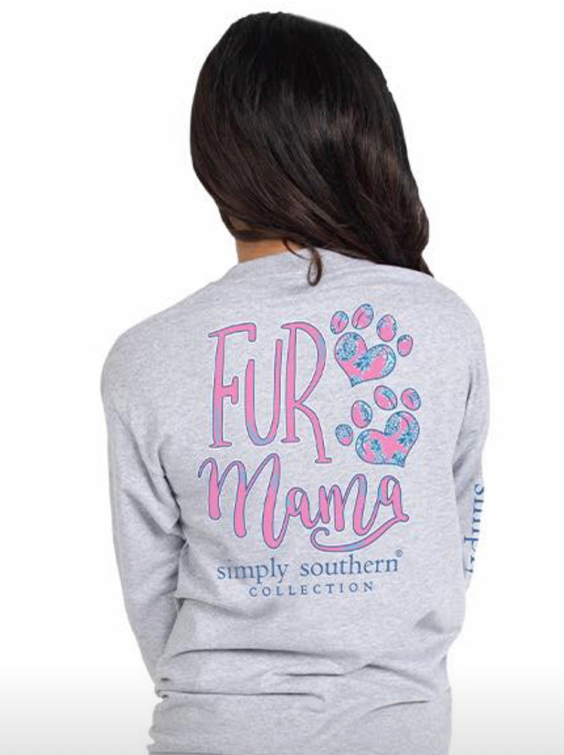 Simply Southern ~ Fur Mama Grey Long Sleeve