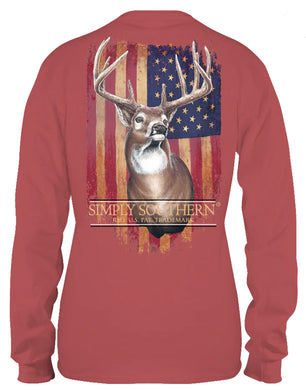 Simply Southern Deer with American Flag