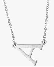 Sideways Initial Necklace Silver