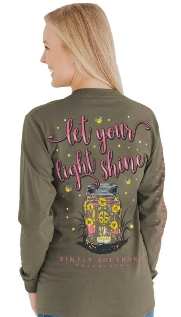 Simply Southern Let Your Light Shine Firefly Long Sleeve T-Shirt