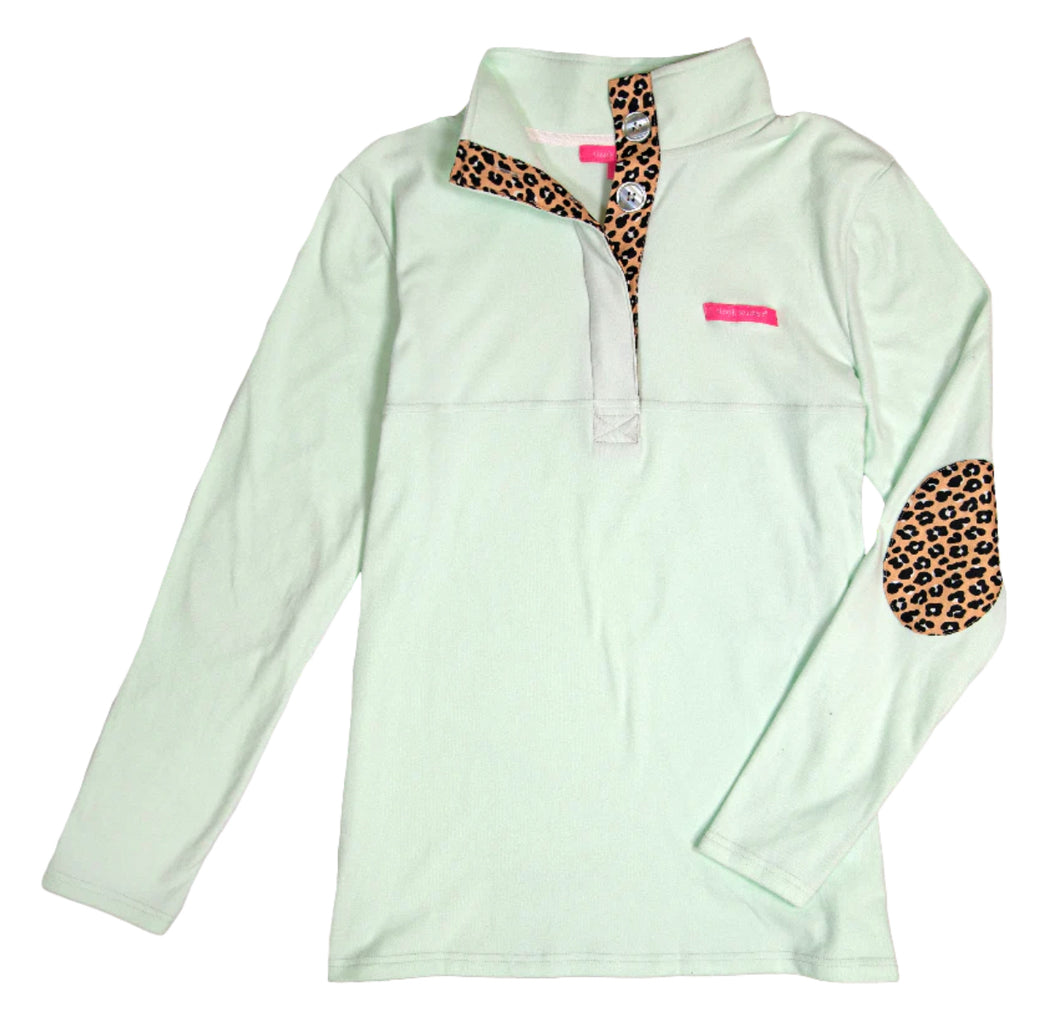 Simply Southern Button Down Pullover Leopard