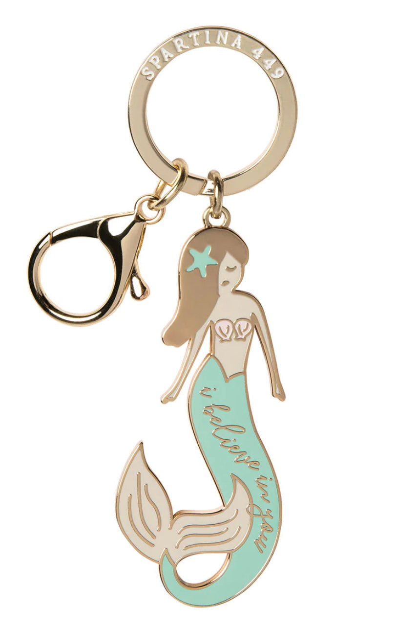 Spartina Enamel Keychain Mermaid Believe