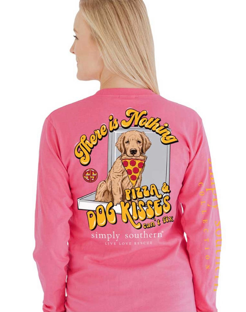 Simply Southern Pizza and Dog Kisses tee