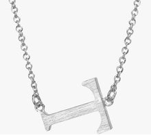 Sideways Initial Necklace Silver