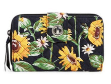 Vera Bradley "Sunflowers" RFID Turnlock Wallet