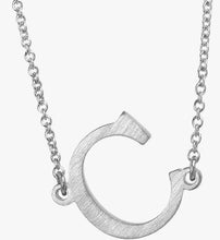 Sideways Initial Necklace Silver
