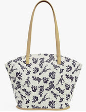 Vera Bradley "Adrift Coral Blue" Straw Tote