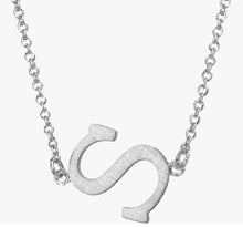 Sideways Initial Necklace Silver