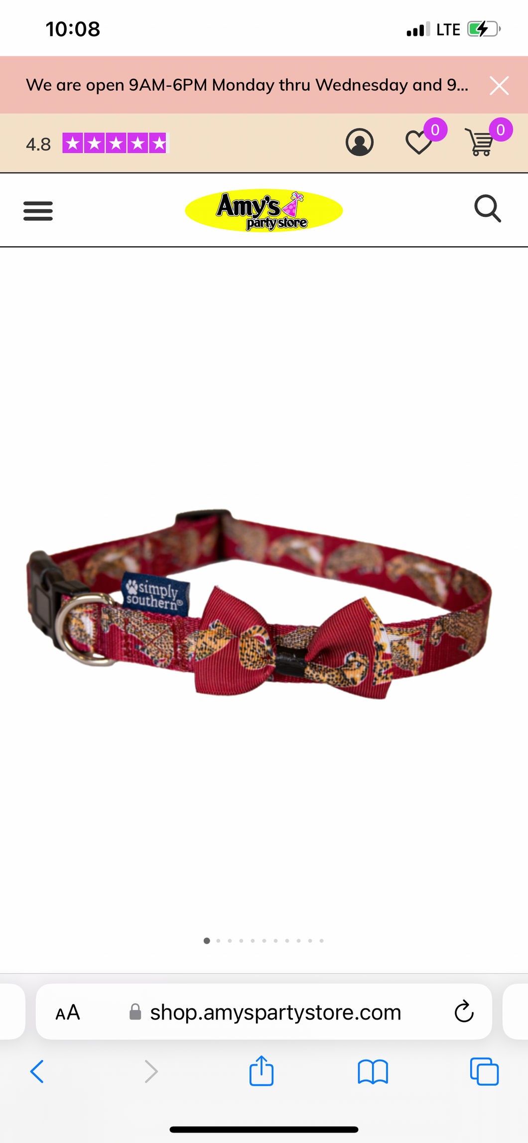 Simply Southern Dog Collar- Maroon Cheetah