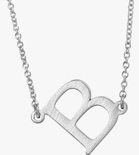 Sideways Initial Necklace Silver