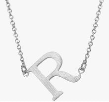 Sideways Initial Necklace Silver