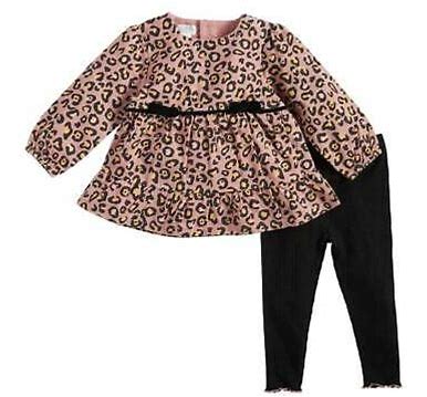 Mudpie Toddlers Pink Leopard Tunic and Leggings Set